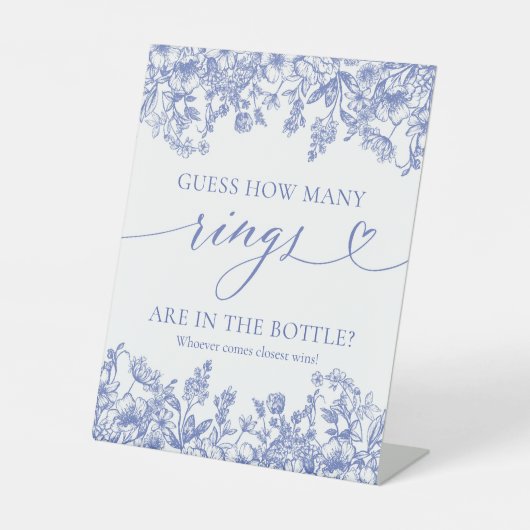  blauwe bloem raad hoeveel spelbrekers reclamebord met voetstuk (Voorkant)