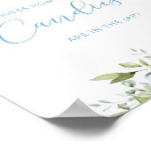 Blauwe bloem raden hoeveel snoepjes poster (Hoek)