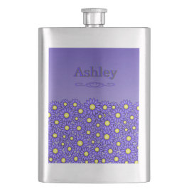 Blauwe bloem Roestvrijstalen kolf Flacon