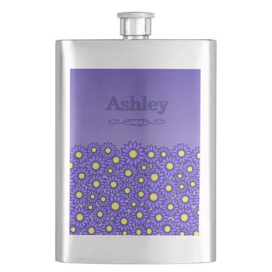 Blauwe bloem Roestvrijstalen kolf Flacon (Voorkant)