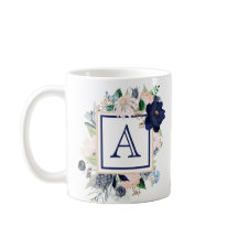 Blauwe Bloem Roos Monogram 