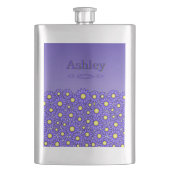 Blauwe Bloem RVS Fles Flacon (Voorkant)