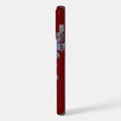 Blauwe Bloem Schets op aangepaste achtergrond Tele iPhone Hoesje (Linkerkant)