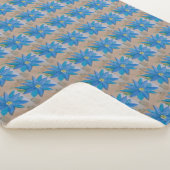 Blauwe Bloem Sherpa Deken (3/4)
