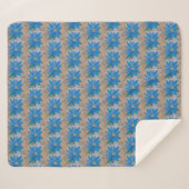 Blauwe Bloem Sherpa Deken (Voorkant (horizontaal))