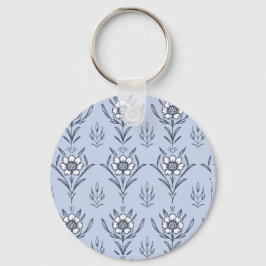 Blauwe bloem sleutelhanger