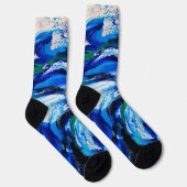 Blauwe bloem sokken (Rechts)