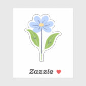 Blauwe  bloem sticker (Vel)