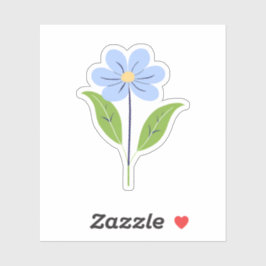 Blauwe bloem sticker