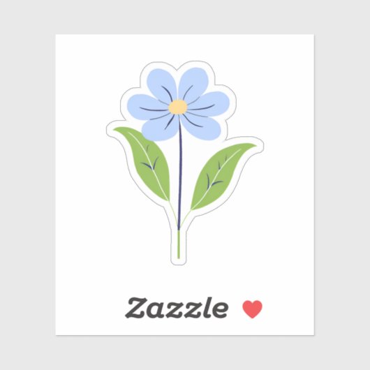 Blauwe  bloem sticker (Vel)