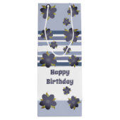 Blauwe Bloem Streep Cadeautas (Achterkant)
