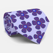 blauwe bloem stropdas (Opgerold)