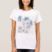 Blauwe bloem t-shirt (Voorkant)