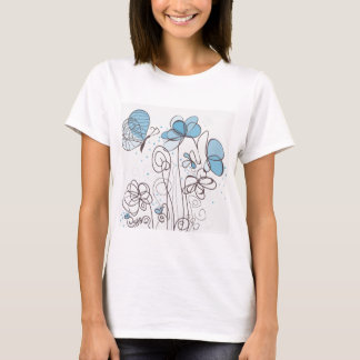 Blauwe bloem t-shirt
