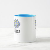  blauwe bloem T-shirt Mok (Midden)