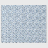 Blauwe Bloem Tapijt Cadeaupapier (Vlak)