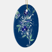 Blauwe Bloem Tattoo Keramisch Ornament (Rechts)