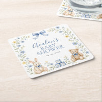 Blauwe Bloem Teddybeer Konijn Babykamer Cadeaufees