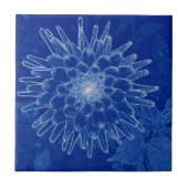 blauwe bloem tegeltje (Voorkant)