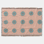 Blauwe bloem tekening patroon deken (Voorkant)