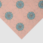 Blauwe bloem tekening patroon tissuepapier (Detail)