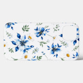 Blauwe bloem telefoonhoesje . Case-Mate iPhone case (Achterkant (horizontaal))