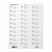 Blauwe bloem terugkeer adres etiket (Full Sheet)