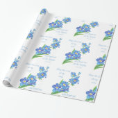  Blauwe Bloem Vergeet Mij Niet, Zegen de Here Cadeaupapier (Uitgerold)