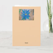 Blauwe Bloem Verjaardag Kaart (Achterkant)