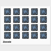 Blauwe Bloem Vierkante Sticker (Vel)