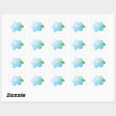 Blauwe Bloem Vierkante Sticker (Vel)