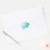 Blauwe Bloem Vierkante Sticker