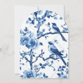 Blauwe Bloem Vintage Elegante Chinoiserie Kaart (Achterkant)