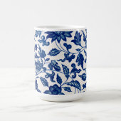 Blauwe Bloem Vintage Patroon Koffiemok (Center)