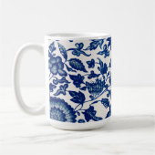 Blauwe Bloem Vintage Patroon Koffiemok (Links)