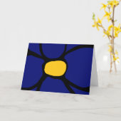 Blauwe Bloem Vouwkaart Kaart (Gele Bloem)