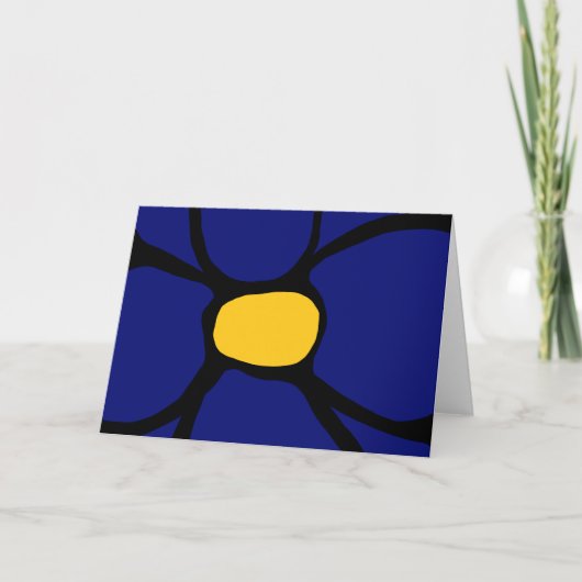 Blauwe Bloem Vouwkaart Kaart (Voorkant)