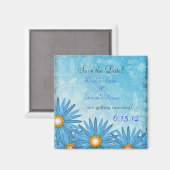 Blauwe Bloem Vrolijk Save the Date Magnet (Voorkant / Achterkant)