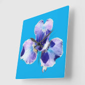 Blauwe bloem wandklok (Hoek)