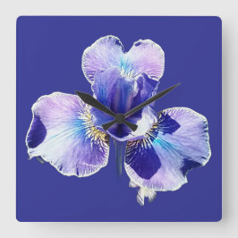 Blauwe Bloem Wandklok