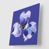 Blauwe Bloem Wandklok (Hoek)