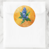 Blauwe Bloem – Waterverf Bloemencirkel Sticker (Tas)