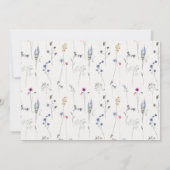 Blauwe bloem Waterverf Monogram Foto Crest Save The Date (Achterkant)