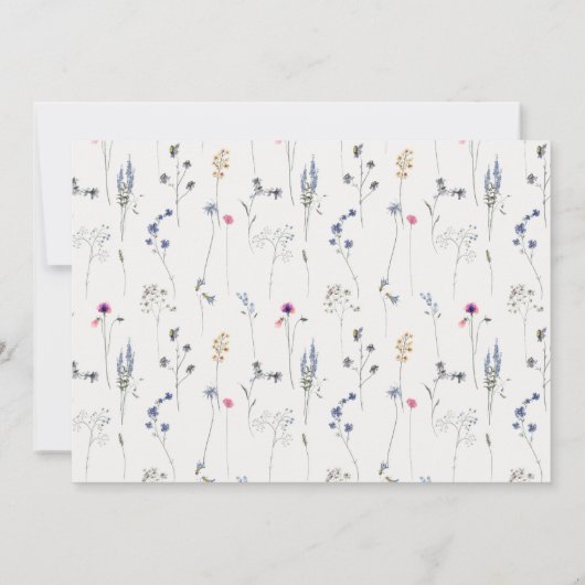 Blauwe bloem Waterverf Monogram Foto Crest Save The Date (Achterkant)