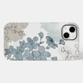 Blauwe bloem waterverf natuurlijke boho clean Case-Mate iPhone case (Achterkant (horizontaal))