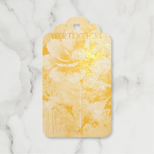 Blauwe bloem waterverf patroon cadeaulabels (Voorkant)