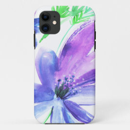 Blauwe bloem waterverf schilderkunst Case-Mate iPhone case