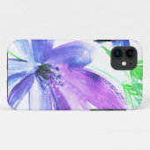 Blauwe bloem waterverf schilderkunst Case-Mate iPhone case (Achterkant (horizontaal))