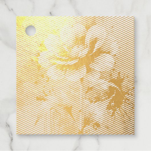 Blauwe bloem waterverfpatroon bedankjes labels (Voorkant)