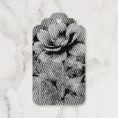 Blauwe bloem waterverfpatroon cadeaulabels (Achterkant)